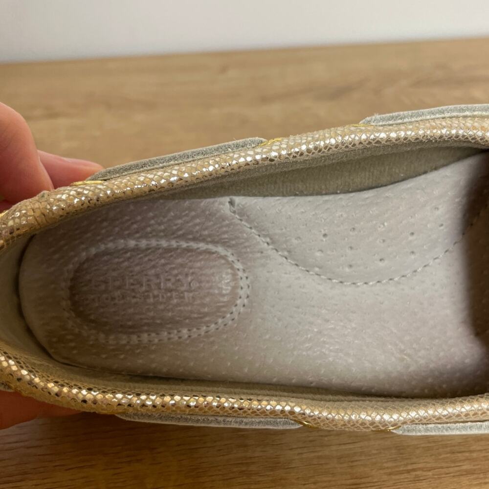 Sperry Top Sider Womens Angelfish Metallic Boat Shoe Size 6 Brown Gold Fisherman - Picture 5 of 7